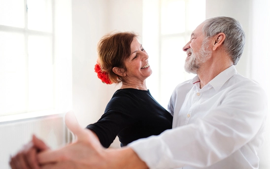Older couple enjoying time together and an active retirement